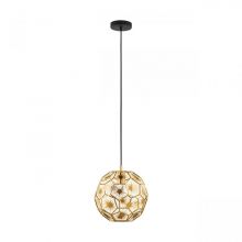 Skoura lampa wisząca czarna/mosiężna 1x60W E27